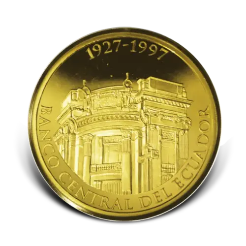Gouden Munt 1 Sucre Ecuador 1997 voorkant