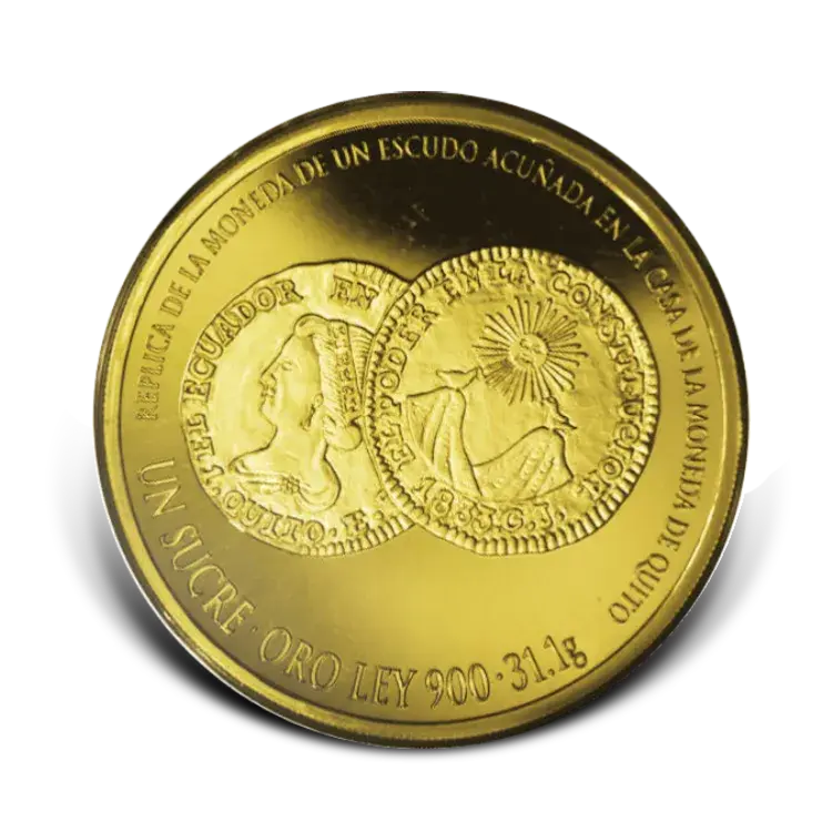 Gouden Munt 1 Sucre Ecuador 1997 achterkant