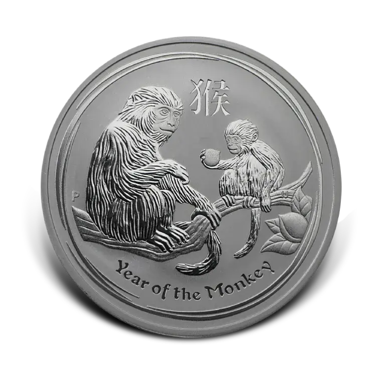 10 troy ounce zilveren Lunar munt Year of the Monkey 2016 achterkant
