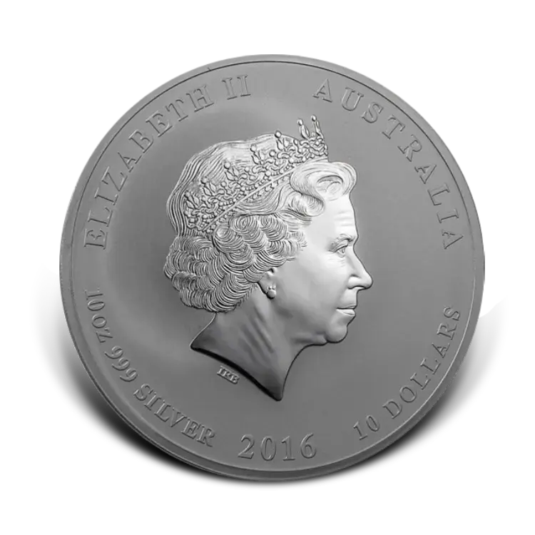 10 troy ounce zilveren Lunar munt Year of the Monkey 2016 perspectief 1