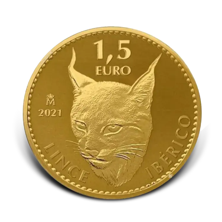 1 troy ounce gouden munt Iberische Lynx 2021 voorkant