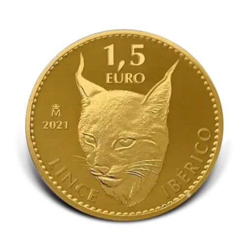 1 troy ounce gouden munt Iberische Lynx 2021 voorkant
