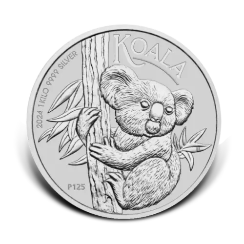 1 kilo zilveren Koala munt 2024 voorkant