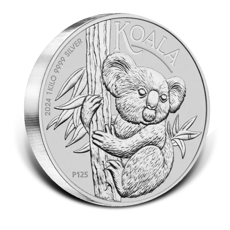 1 kilo zilveren Koala munt 2024 achterkant