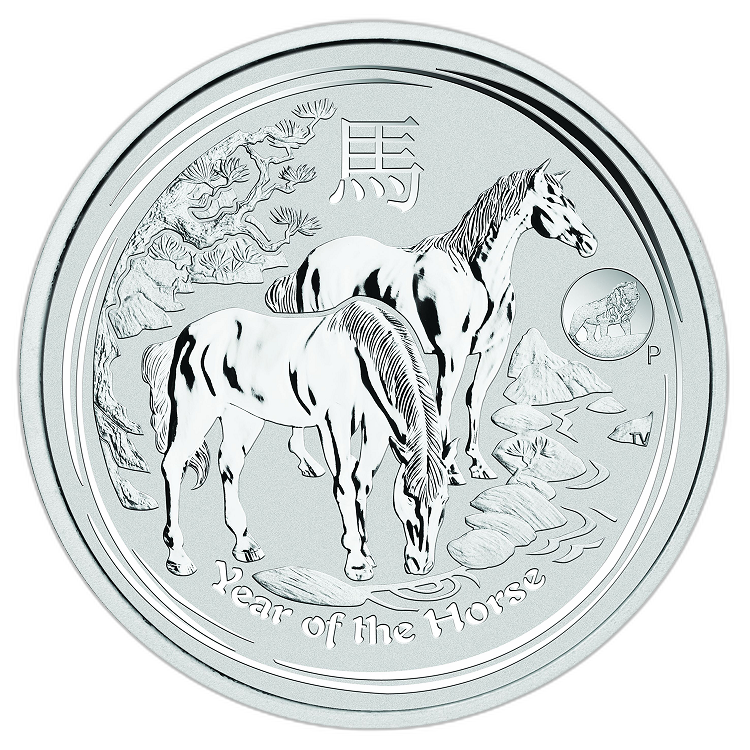 2014 - 1 troy ounce silver Lunar coin - year of the Horse front