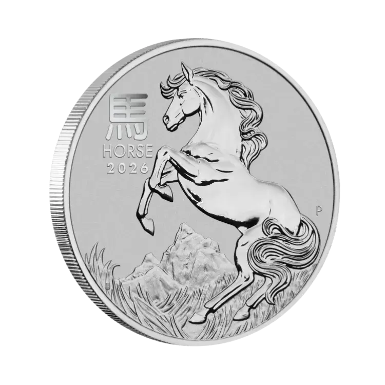 1 troy ounce platina Lunar III Year of the Horse 2026 perspectief 1