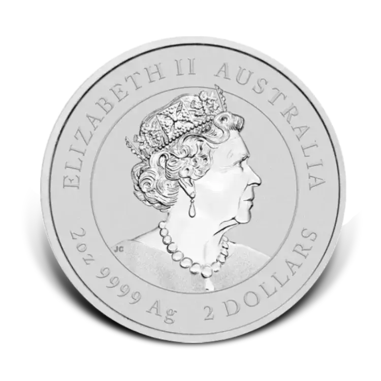 2 troy ounce zilveren munt Lunar Year of the Ox 2021 colored achterkant
