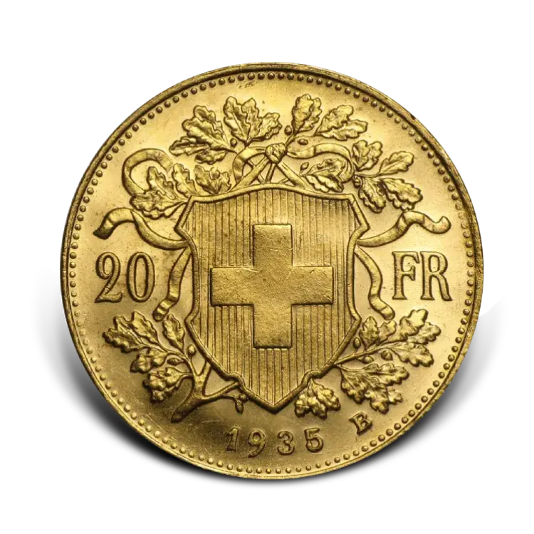 Gouden 20 Francs Zwitserland voorkant