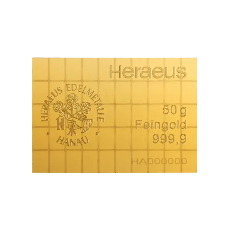 50x 1 gram gouden Heraeus Combibar perspectief 1