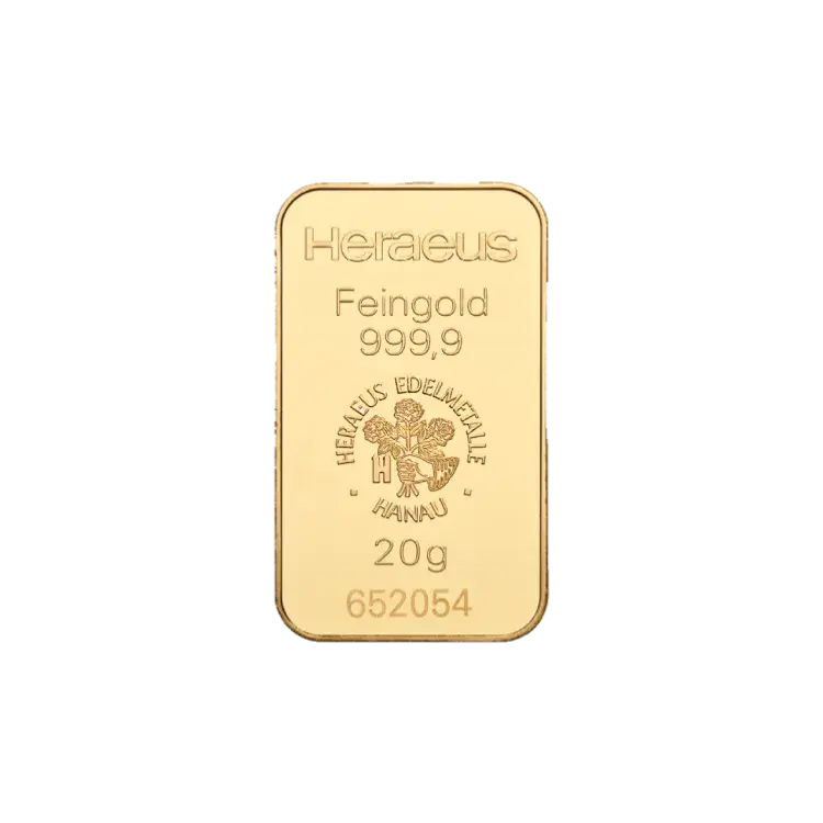 20 gram goudbaar Heraeus perspectief 1