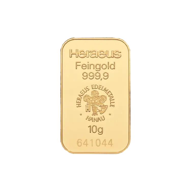 10 gram goudbaar Heraeus perspectief 1