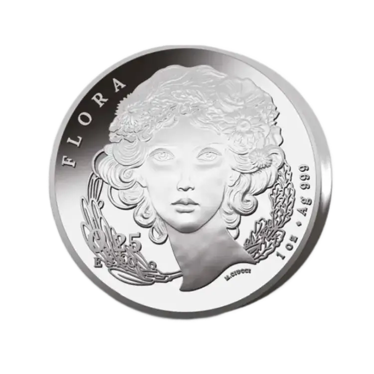 1 troy ounce zilveren Flora &amp; Fauna munt achterkant