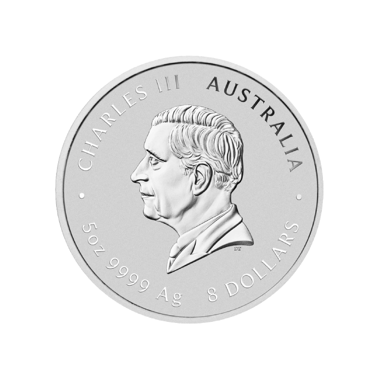 5 troy ounce zilveren Lunar munt Year of the Horse 2026 achterkant