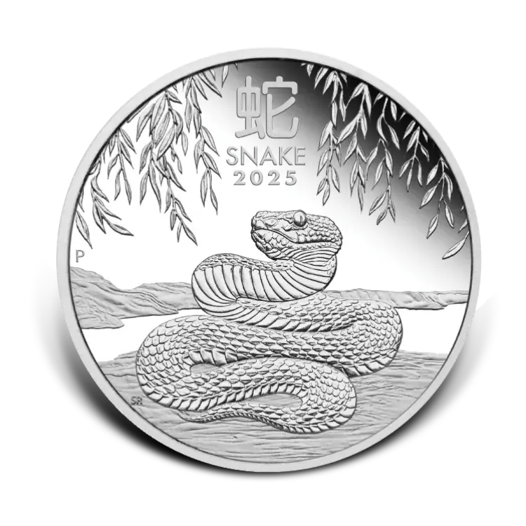 1 kilo zilveren Lunar III - Year of the Snake 2025 voorkant