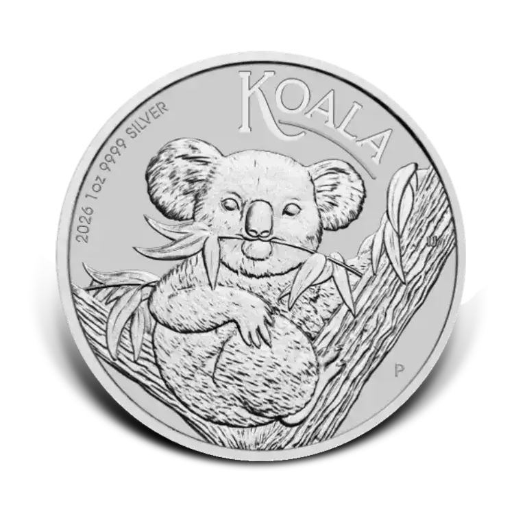 1 troy ounce zilveren Koala munt 2026 voorkant