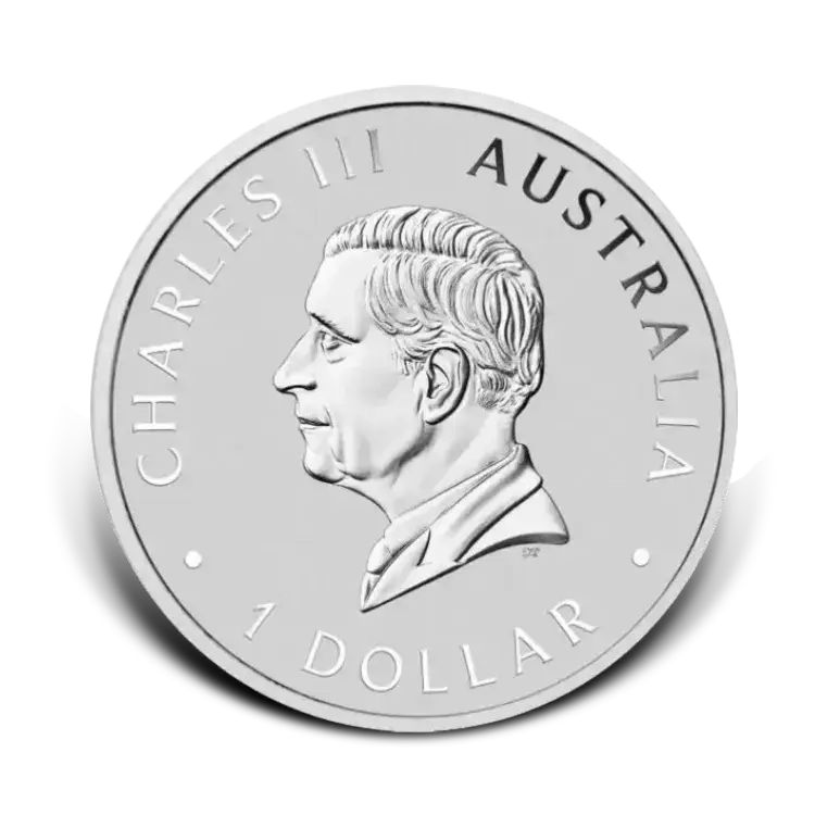 1 troy ounce zilveren Kookaburra munt 2026 achterkant