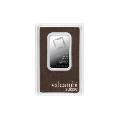 1 troy ounce Valcambi platinabaar voorkant