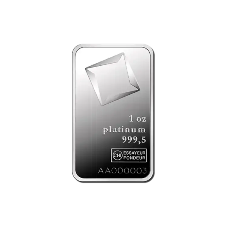 1 troy ounce Valcambi platinabaar perspectief 2