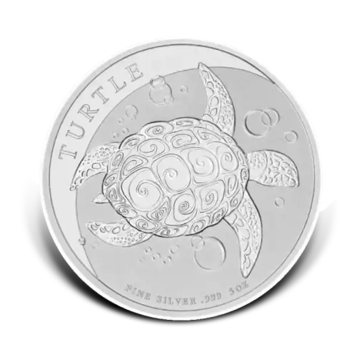 5 troy ounce zilveren Niue Hawksbill Turtle munt voorkant