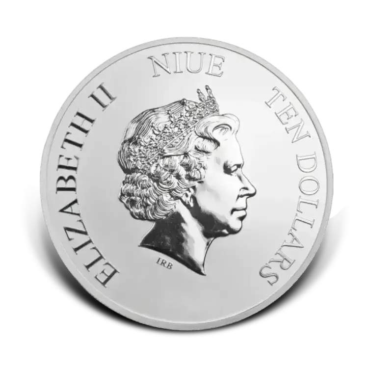 5 troy ounce zilveren Niue Hawksbill Turtle munt achterkant
