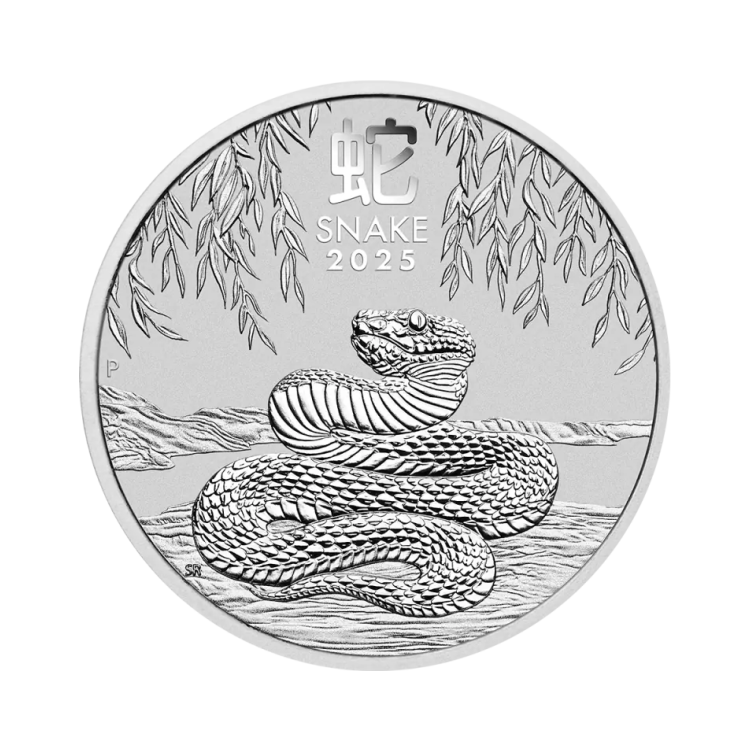 10 kilogram zilveren Lunar munt Year of the Snake 2025 voorkant