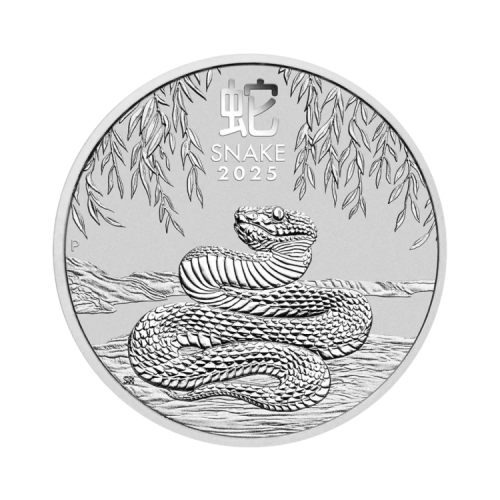 10 kilogram zilveren Lunar munt Year of the Snake 2025 voorkant