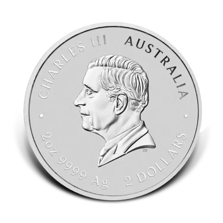 2 troy ounce zilveren Lunar III munt - Year of the Goat 2027 achterkant