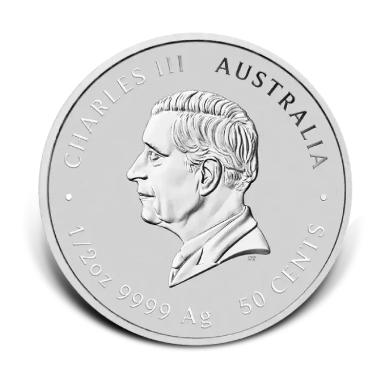 1/2 troy ounce zilveren Lunar III munt - Year of the Goat 2027 achterkant