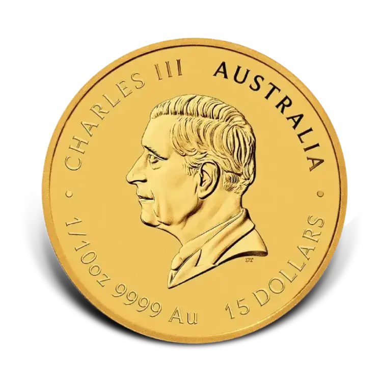 1/10 troy ounce gouden Lunar III munt - Year of the Goat 2027 achterkant