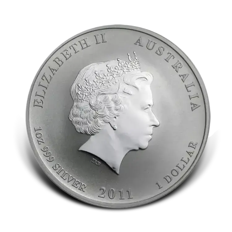 1 troy ounce zilveren Lunar Series II munt Year of the Rabbit 2011 achterkant