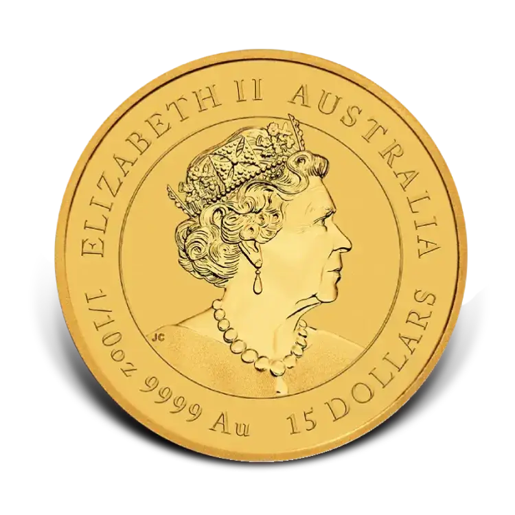1/10 troy ounce gouden munt Lunar Year of the Ox 2021 achterkant