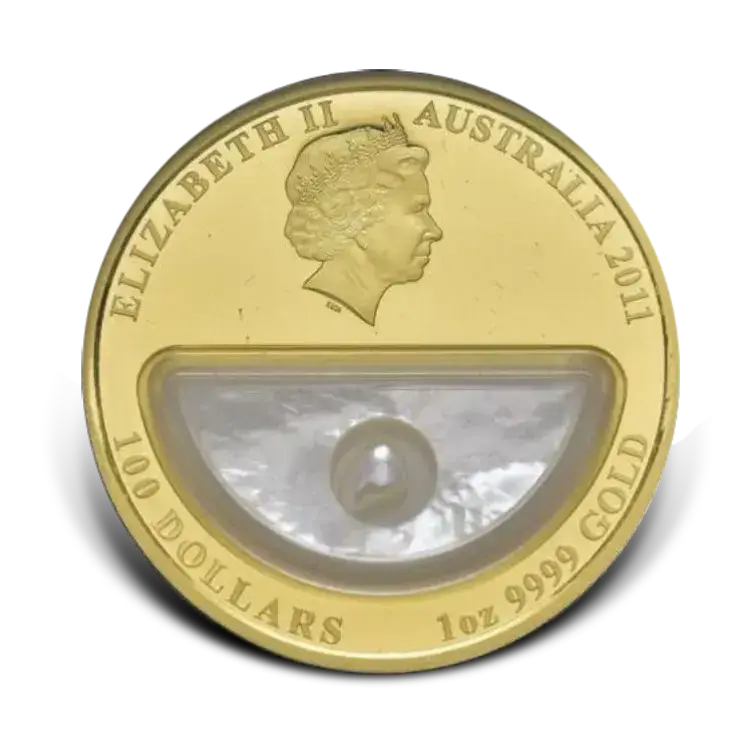1 troy ounce gouden Treasures of Australia Pearls 2011 achterkant