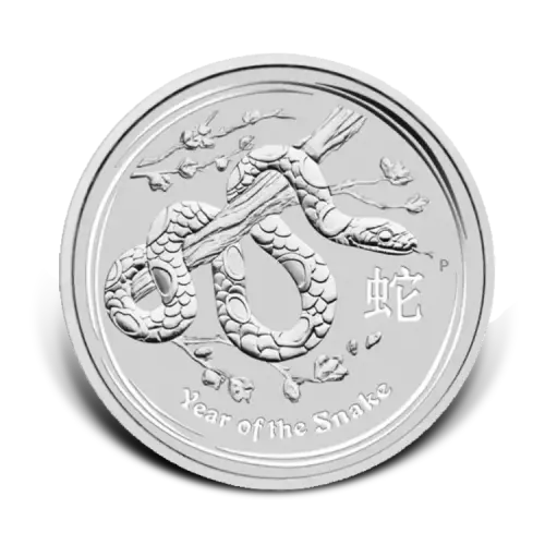 1 troy ounce zilveren Lunar Year of the Snake 2013 voorkant