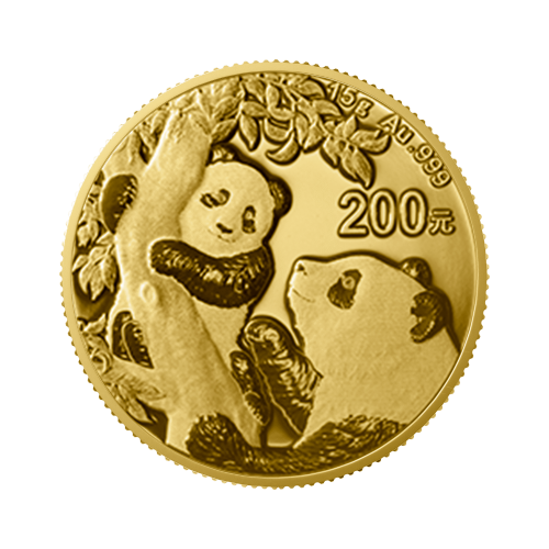 15 gram gouden Panda munt 2021 voorkant