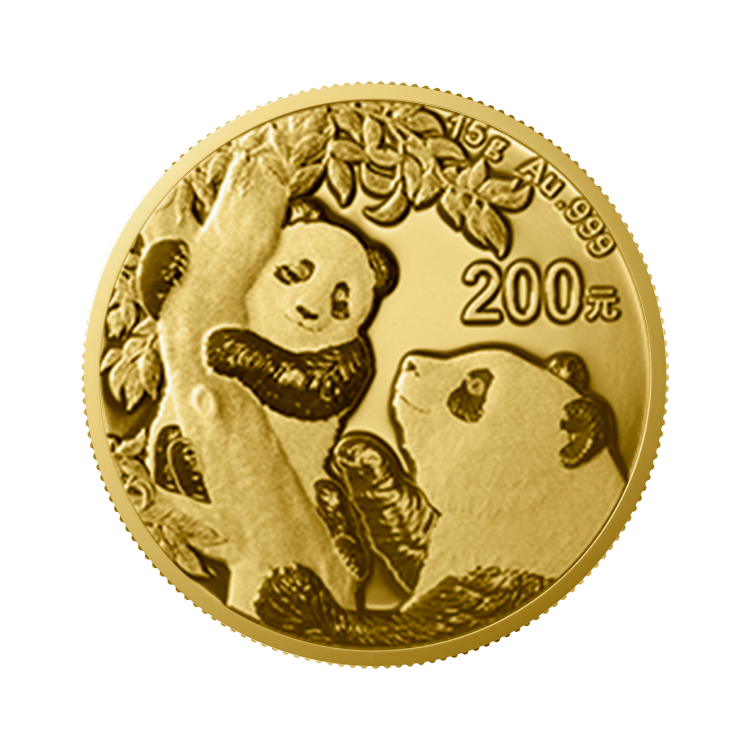 30 gram gouden munt Panda 2021 voorkant