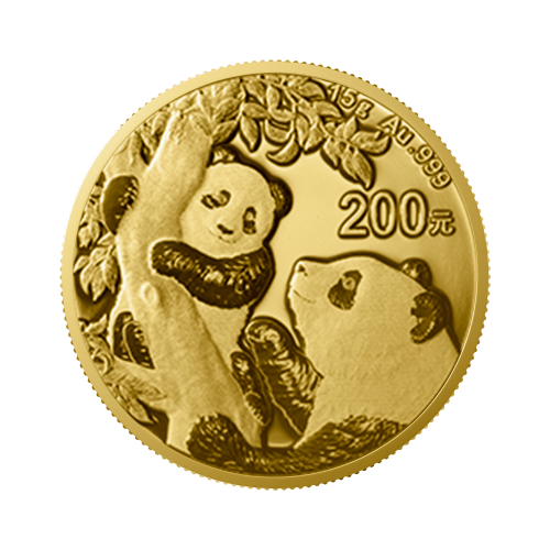 30 gram gouden munt Panda 2021 voorkant