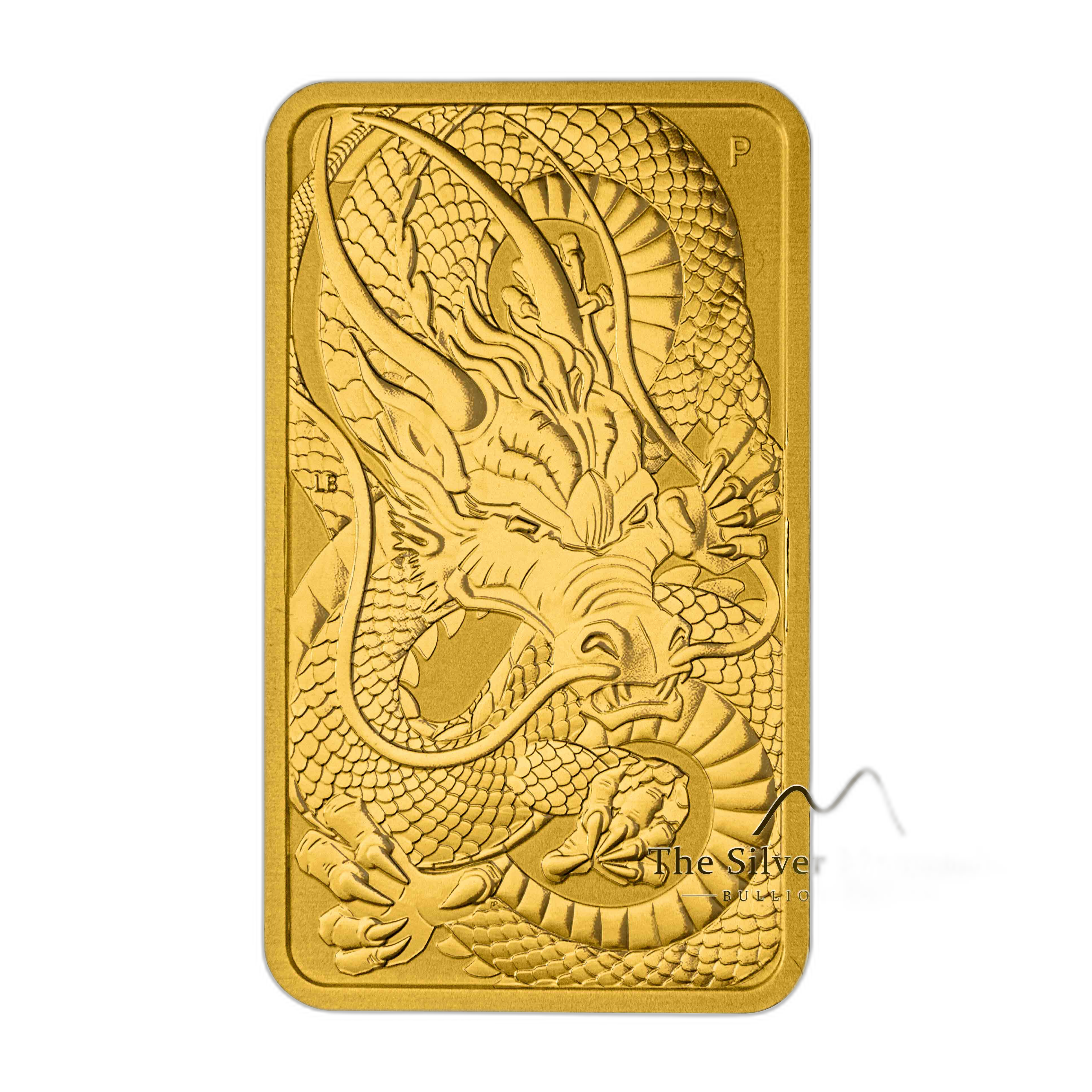 1 troy ounce gouden muntbaar Rectangular Dragon 2021 voorkant