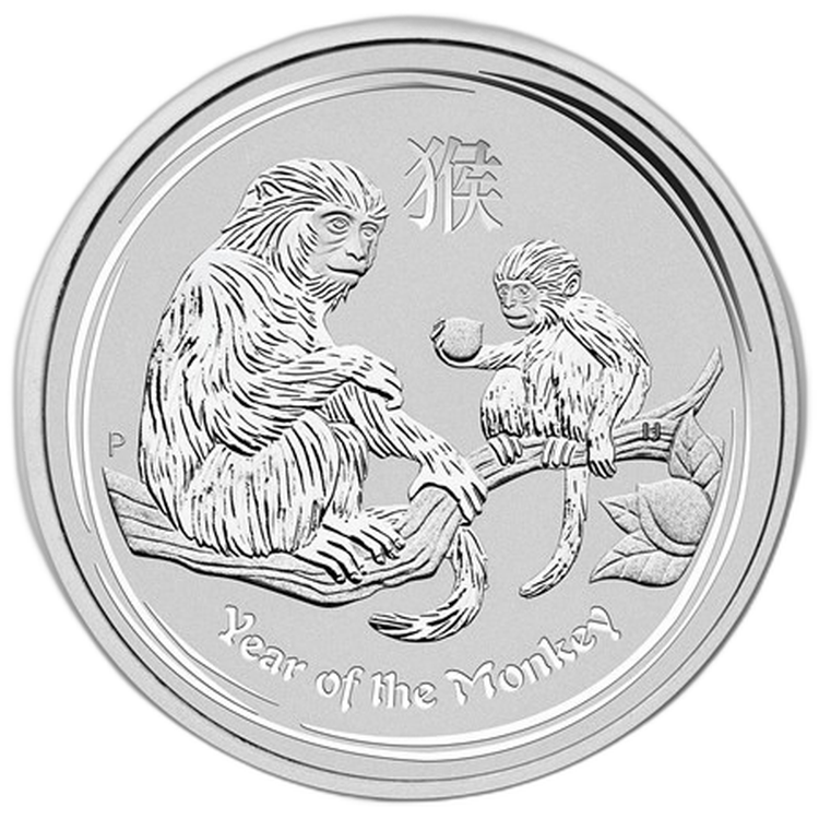 1 kilo zilveren Lunar munt Year of the Monkey 2016 achterkant