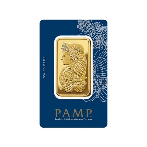 100 gram goudbaar van Pamp Suisse voorkant