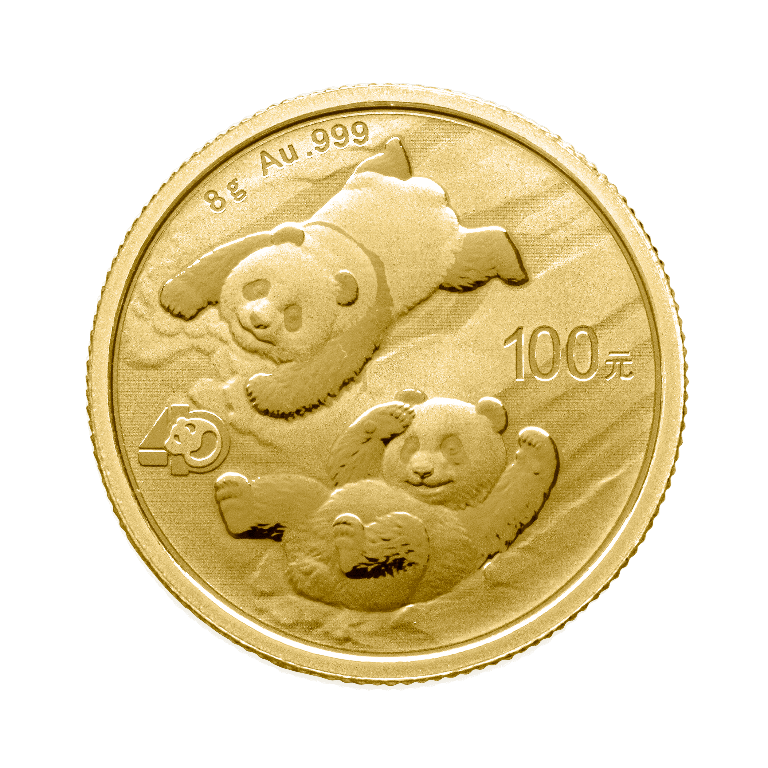 8 gram gouden munt Panda 2022 voorkant