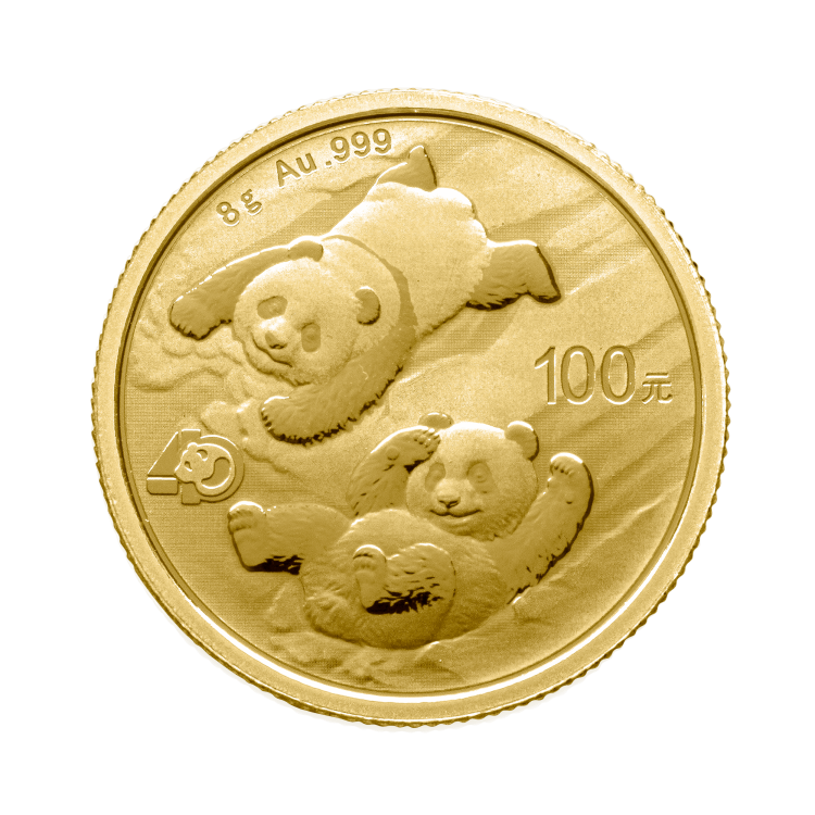 8 gram gouden munt Panda 2022 voorkant