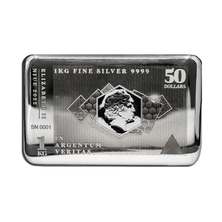 1 kilo zilveren muntbaar Silvernote achterkant