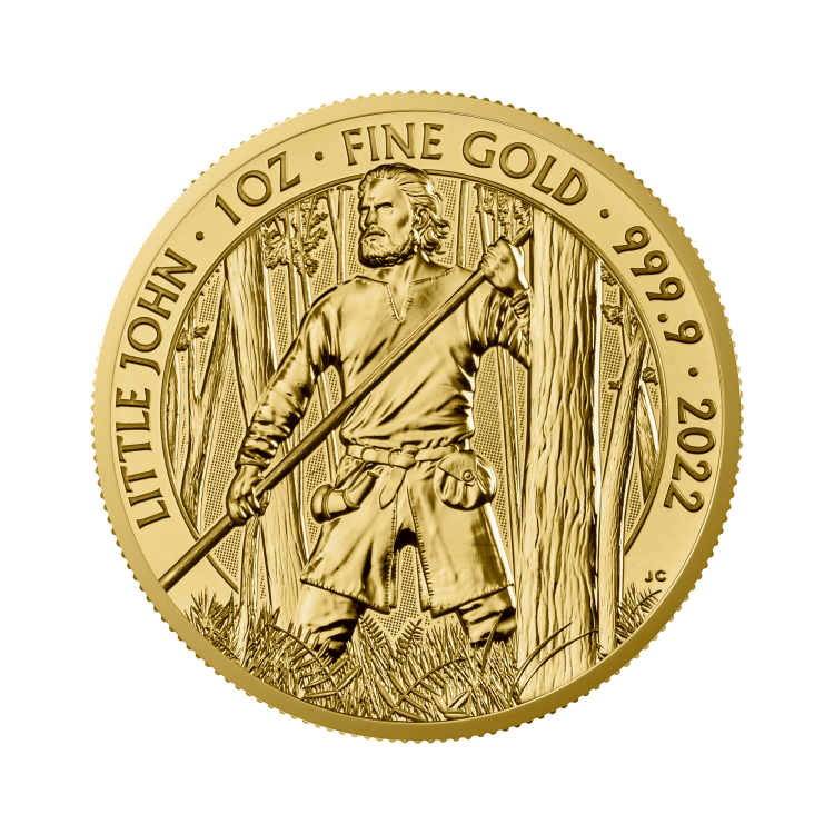 1 troy ounce gouden munt Little John 2022 voorkant
