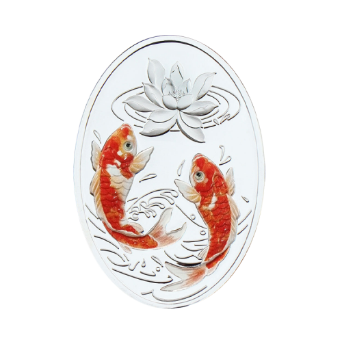 1 troy ounce zilveren munt Lucky Koi 2022 voorkant