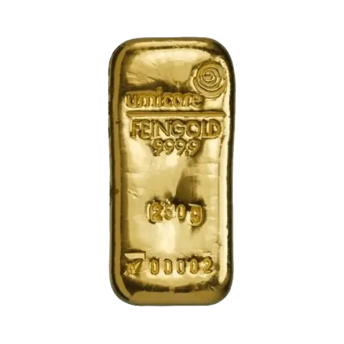 Goudbaar 250 gram | Opslag in Zürich voorkant